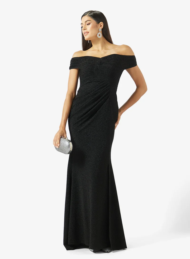 Akadia Fashion  COLD SHOULDER INFINITY BUST LAME DRESS for Women | Best Price UAE