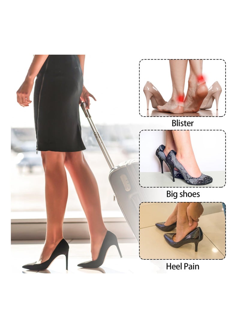 Zikra Suntown Shoe Inserts 10 Pair Heel Cups Pads Protectors Comfort Ball of Cushion Foot Pain Relief Loose Boot Non-Slip Silicone Filler Fit Bottom Cover Stickers Petals Insoles Soles Grips Replacement - Image 5