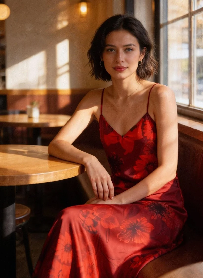 Janara Jones  Burgundy Floral Bomb Print Sakura Cami Top for Women | Best Price UAE