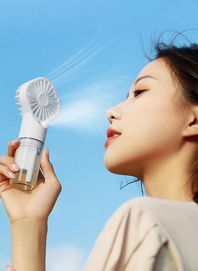 GUDOO Portable Personal Misting Fan - Rechargeable Handheld 4-Mode Cooling Spray Mist Fan for Travel, Camping, Outdoors, Indoors, & Makeup - Image 2