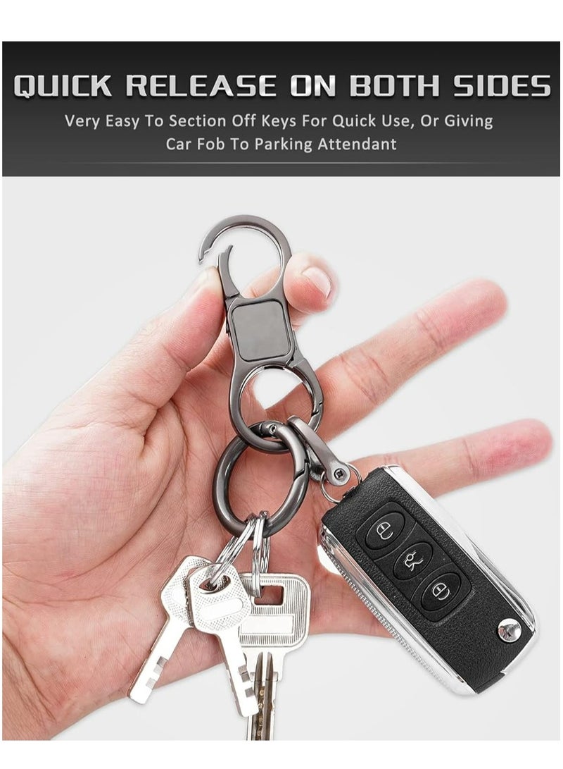 أوزيغالور سلسلة مفاتيح للرجال للخدمة الشاقة وسريعة التحرير، حاملة مفاتيح للسيارة مع إكسسوارات رائعة وحلقات مفاتيح. - Image 2