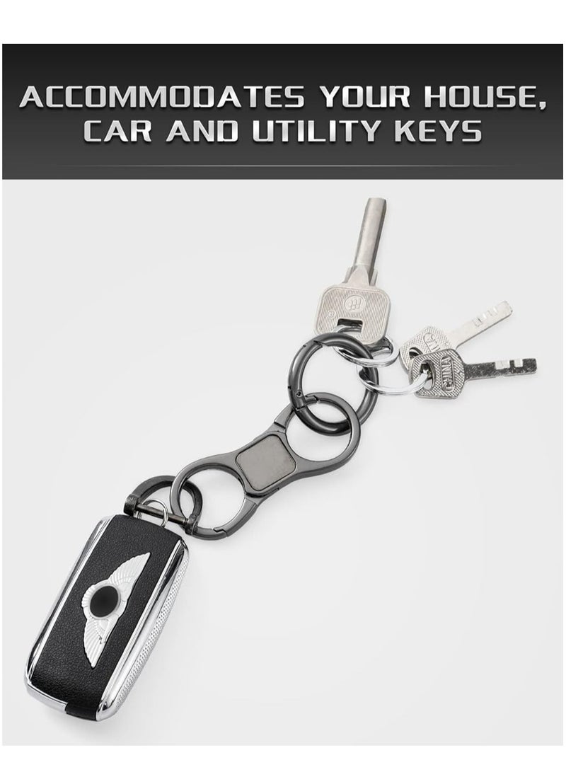 أوزيغالور سلسلة مفاتيح للرجال للخدمة الشاقة وسريعة التحرير، حاملة مفاتيح للسيارة مع إكسسوارات رائعة وحلقات مفاتيح. - Image 4