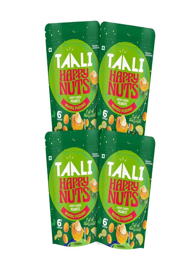 Taali Coated Flavour Peanuts | Nimbu Pudina | Crispy, Roasted Not Fried, Happy Nuts, No Palm Oil, No Maida, 140g (Pack of 4) - Image 1