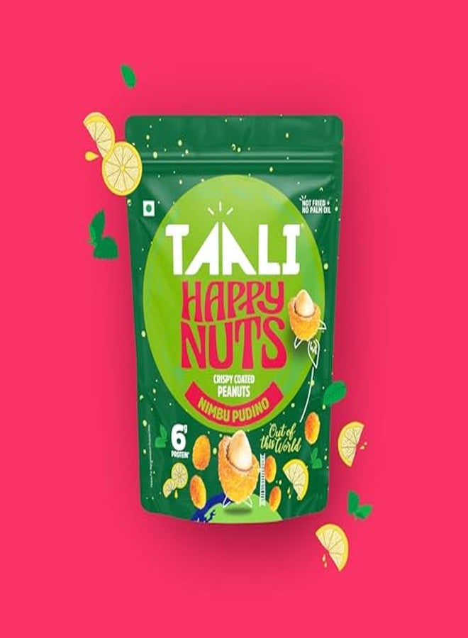 Taali Coated Flavour Peanuts | Nimbu Pudina | Crispy, Roasted Not Fried, Happy Nuts, No Palm Oil, No Maida, 140g (Pack of 4) - Image 4