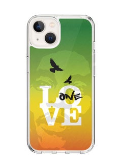 Classic Clear Case for Apple iPhone 14 Hybrid Soft Case Flexible Edges Anti Drop TPU PC Gel Thin Transparent Cover [ Designed for Apple iPhone 14 ] - One Love Full Print