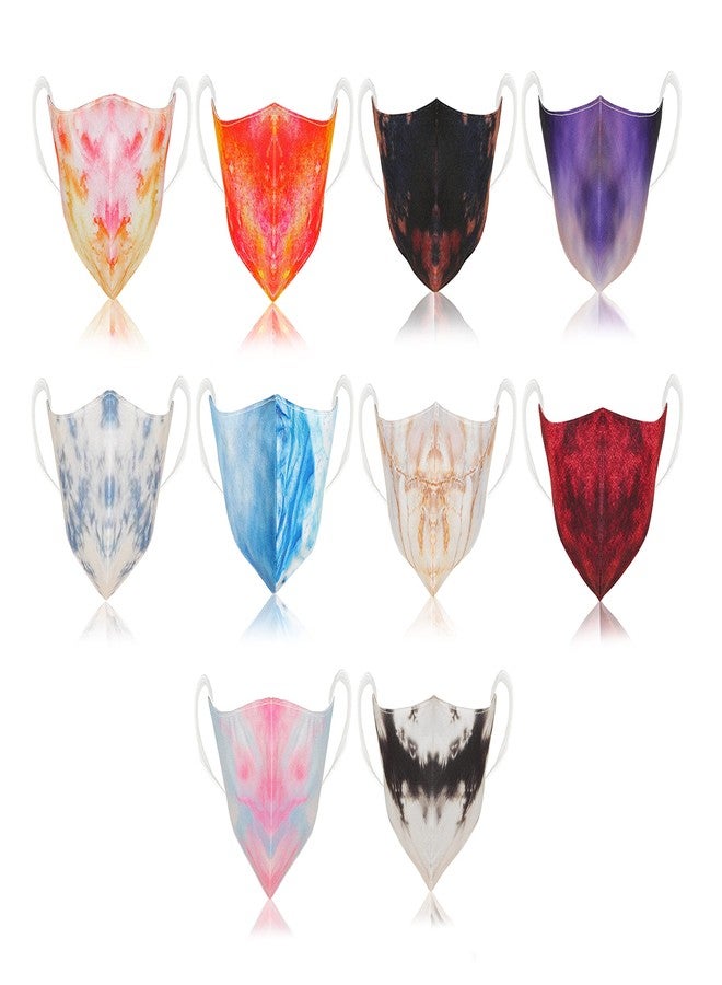 STAR WORK - Reusable Washable Tie-Dye Fashion Print Cotton Cloth Unisex Face Mask Without Valve Combo (Multicolour, Pack of 10) - Image 2