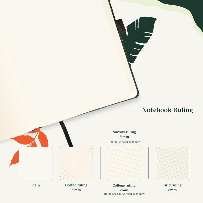 Dingbats* Notebooks Dingbats* Wildlife Ruled Journal A5 - Vegan Leather Hard Cover  Ideal For Work  Travel - Pocket  Elastic Closure  Bookmark - Image 4