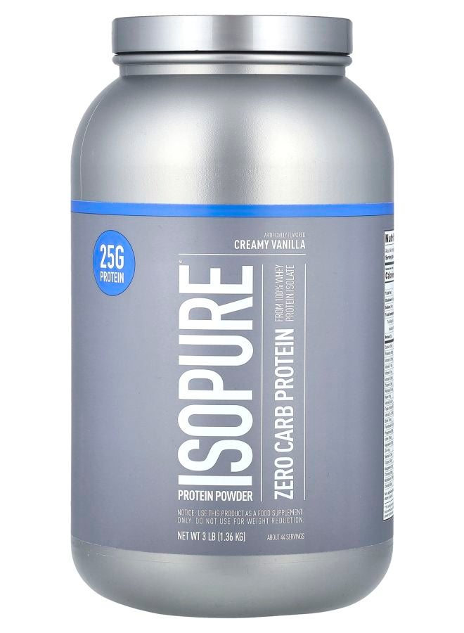 Isopure مسحوق بروتين خالي من الكربوهيدرات بنكهة الفانيليا الكريمية 3 رطل (1.36 كجم)