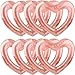 Cotiny 8 Pack Inflatable Heart Swim Rings Float Heart Shaped Swimming Circle Pool Floats for Women Girls Pool Party Beach Party Supplies Rose Gold - Image 3