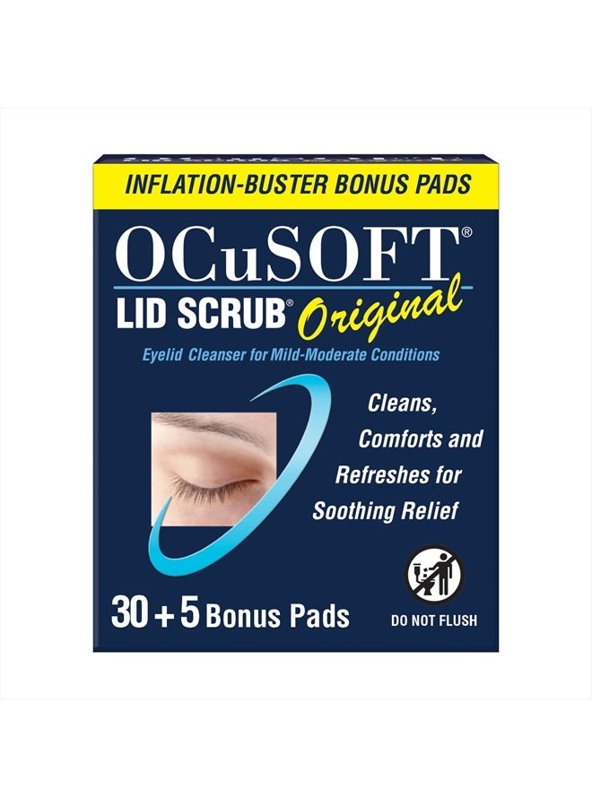 OCuSOFT لصقات تنظيف الجفون الأصلية 35 قطعة مع 5 وسادات إضافية - Image 1