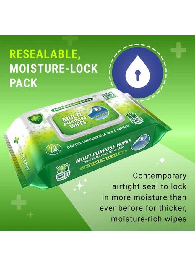 Glider Multipurpose Skin and Surface Wipes with Flip-Top | Gentle & Effective Cleaning for Hands & Surfaces | (Pack of 3 - 216 Wipes) - Image 3