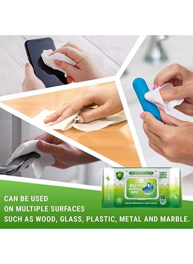 Glider Multipurpose Skin and Surface Wipes with Flip-Top | Gentle & Effective Cleaning for Hands & Surfaces | (Pack of 3 - 216 Wipes) - Image 5