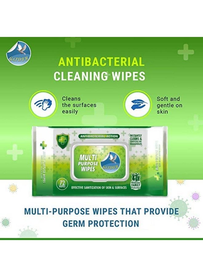 Glider Multipurpose Skin and Surface Wipes with Flip-Top | Gentle & Effective Cleaning for Hands & Surfaces | (Pack of 3 - 216 Wipes) - Image 4