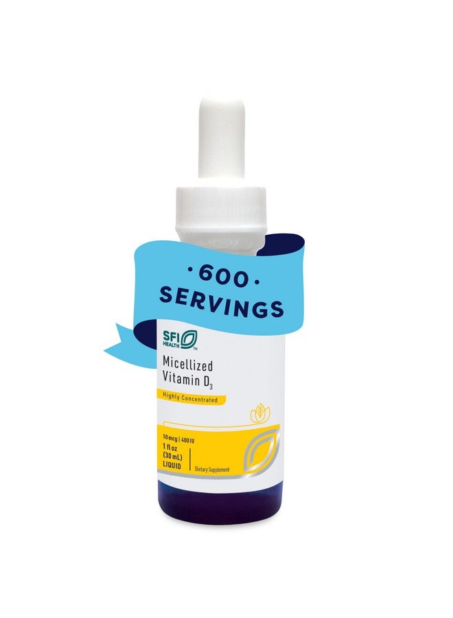 Klaire Labs Klaire Labs Micellized Vitamin D3 Liquid for Children, Infants & Adults - 400 IU Vitamin D per Drop - Suitable for Kids - Immune Support - Natural Mango Orange Flavor Drops (600 Servings / 1 fl oz) - Image 1