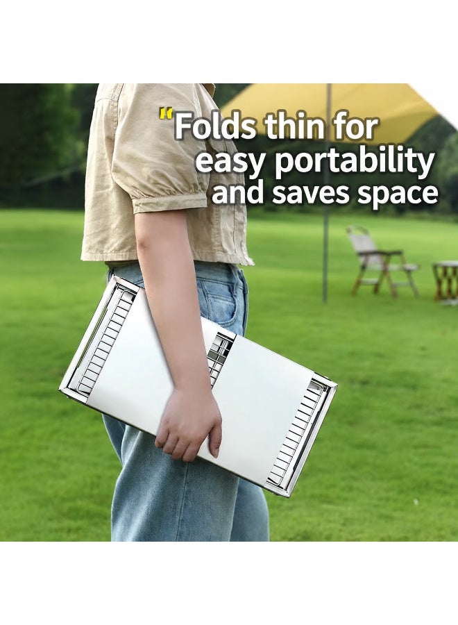 Portable BBQ Grill, Foldable Stainless Steel Camping Grill for Outdoor, Yard, and Family Gatherings - Image 3