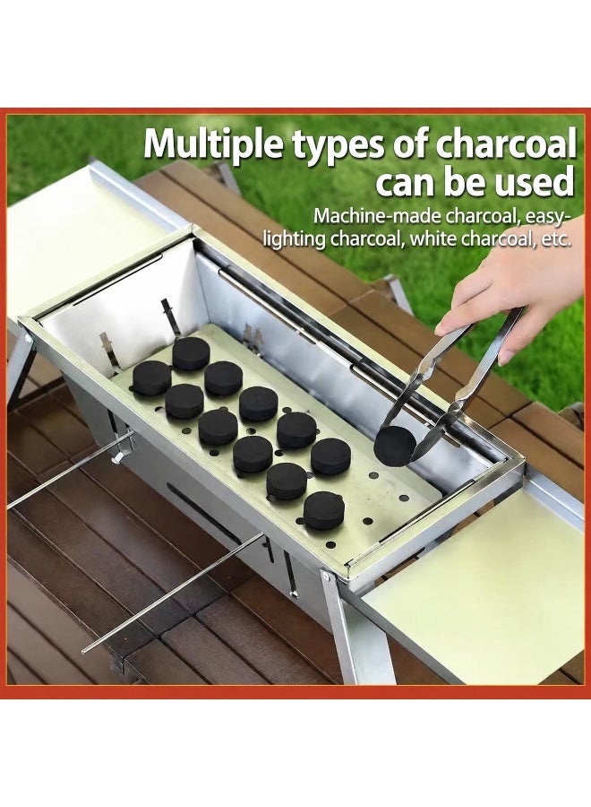 Portable BBQ Grill, Foldable Stainless Steel Camping Grill for Outdoor, Yard, and Family Gatherings - Image 5