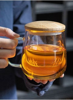 Generic Glass Tea Cup With Infuser Lid With Handle Tea Pots 470ML  - Image 4