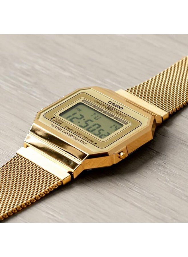 كاسيو ساعة يد رقمية من مجموعة Vintage A700WMG-9ADF باللون الذهبي - Image 3