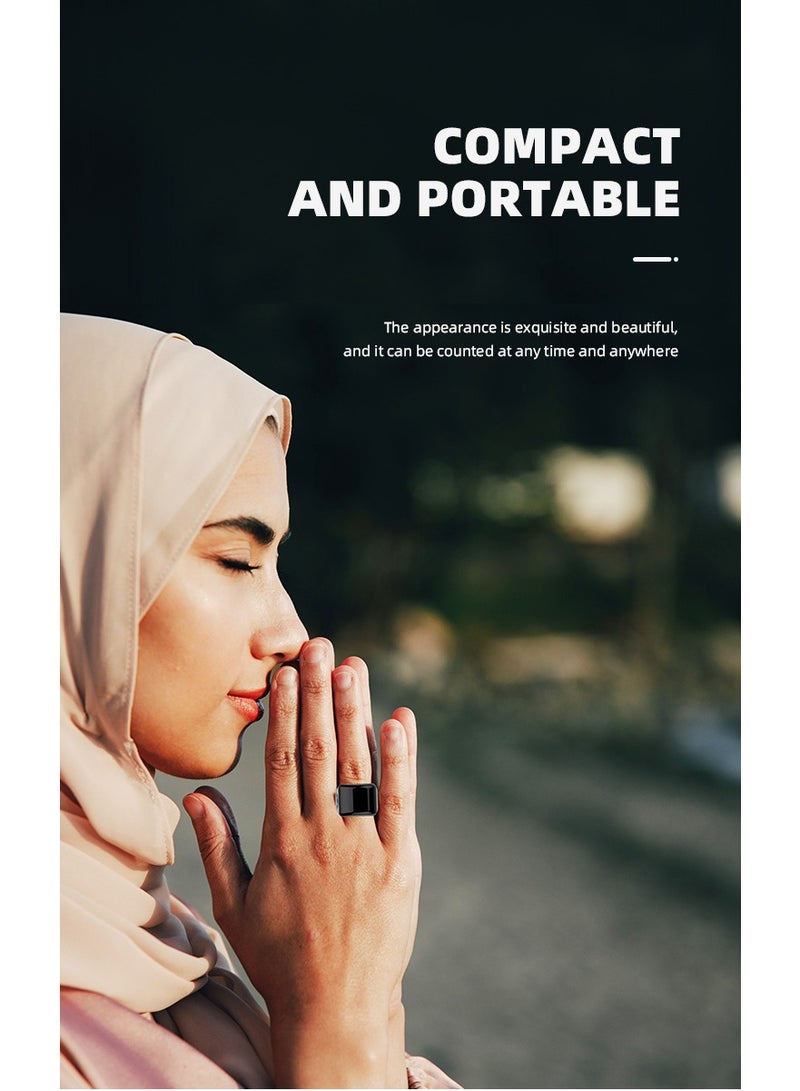 Smart Tasbih Zikr Ring 22mm, Muslim Digital Prayer Ring, OLED Display, Tasbih Counter, Wearable Technology, Waterproof, USB Rechargeable