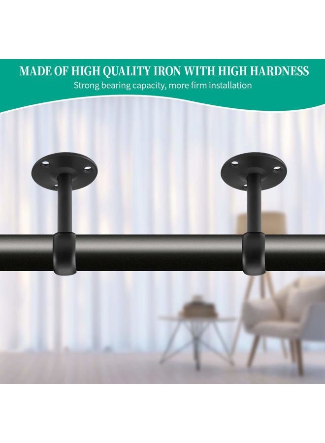 Anndason Curtain Rod Ceiling-Mount Bracket Curtain Rod Brackets Curtain Rod Holders (8 PCS, Black) - Image 4