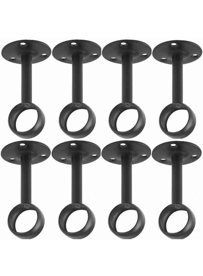Anndason Curtain Rod Ceiling-Mount Bracket Curtain Rod Brackets Curtain Rod Holders (8 PCS, Black) - Image 1