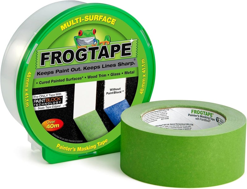 FrogTape Frog Tape Green Multi Surface Painters Masking Tape 48mm x 411m Indoor Painting and Decorating for Sharp Lines and no Paint Bleed  - Image 1
