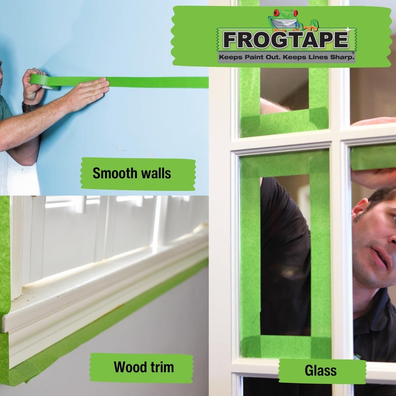 FrogTape Frog Tape Green Multi Surface Painters Masking Tape 48mm x 411m Indoor Painting and Decorating for Sharp Lines and no Paint Bleed  - Image 5