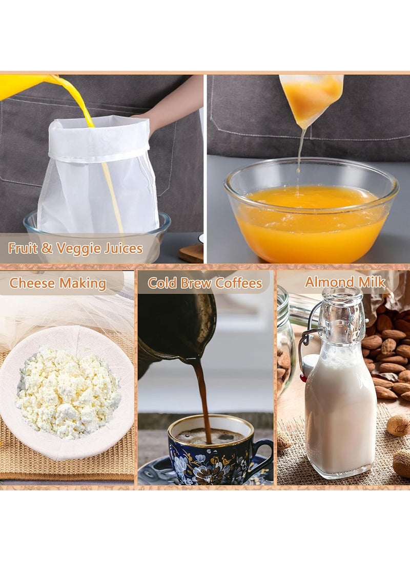 GoodTool 3 Pcs Food Grade Soy Milk Filter Bags Filter Bag Reusable for Home Brewing Nut Milk, Juice Cheesecloth Yogurt 200 Micron 20*30CM  - Image 2