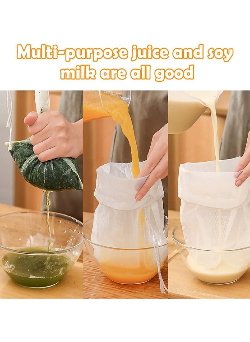GoodTool 3 Pcs Food Grade Soy Milk Filter Bags Filter Bag Reusable for Home Brewing Nut Milk, Juice Cheesecloth Yogurt 200 Micron 20*30CM  - Image 5