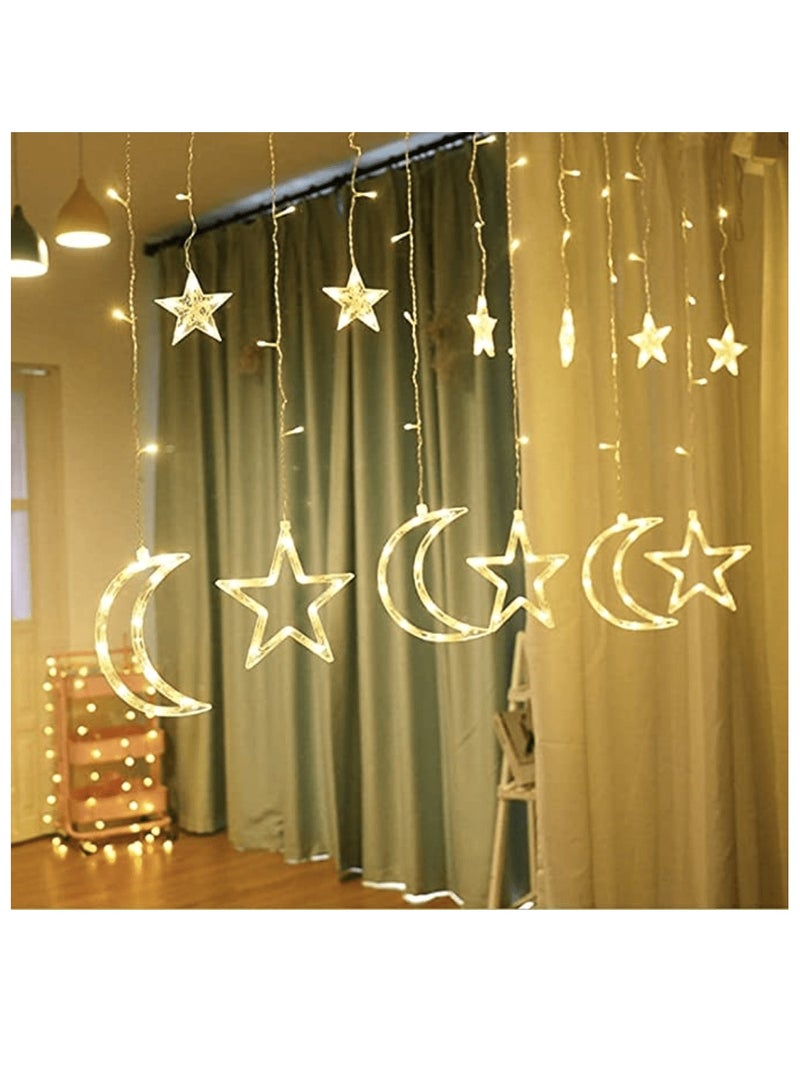 Hilalful سلسلة هلالفل المعلقة للقمر والنجوم - 3.5م | مناسبة لغرفة المعيشة، غرفة النوم والهواء الطلق | هدية مثالية للزينة المنزلية في رمضان، عيد، أعياد الميلاد، حفلات الزفاف، تدشين المنزل - Image 1