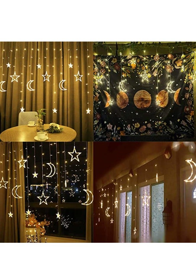 Hilalful سلسلة هلالفل المعلقة للقمر والنجوم - 3.5م | مناسبة لغرفة المعيشة، غرفة النوم والهواء الطلق | هدية مثالية للزينة المنزلية في رمضان، عيد، أعياد الميلاد، حفلات الزفاف، تدشين المنزل - Image 2