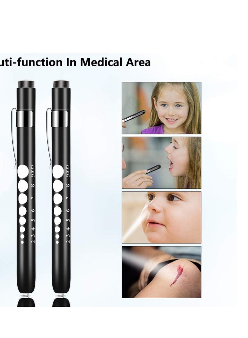 SYOSI قلم ضوء طبي تشخيصي، عبوتان، مصباح يدوي صغير قابل لإعادة الاستخدام LED، شعلة قلم، شعلة طبيب ممرضة EMT ضوء قلم الطوارئ - Image 2