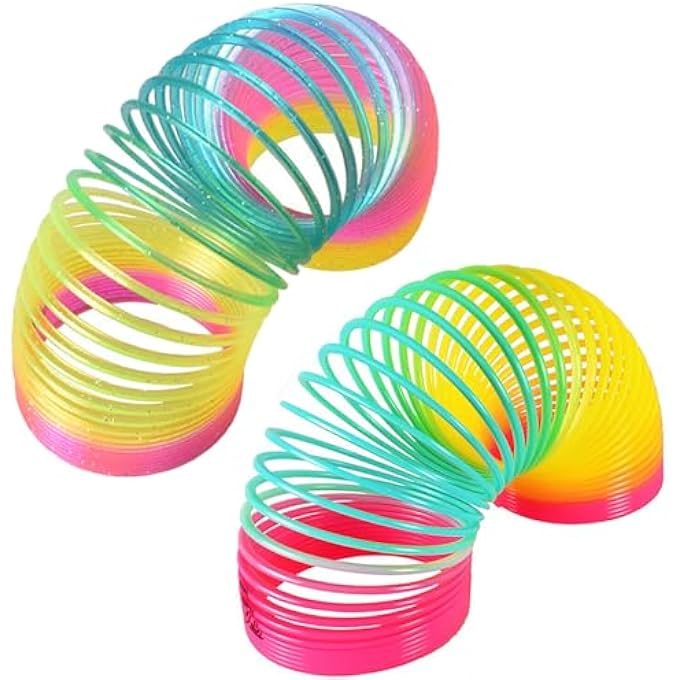 RAINBOW SPIRAL SPRING COIL RAINBOW SPIRAL SPRING MAGIC RAINBOW SPIRAL FOR CHILDREN RAINBOW SPIRAL SPRINGS RAINBOW SPIRAL LARGE (2 TOTAL) - Image 1