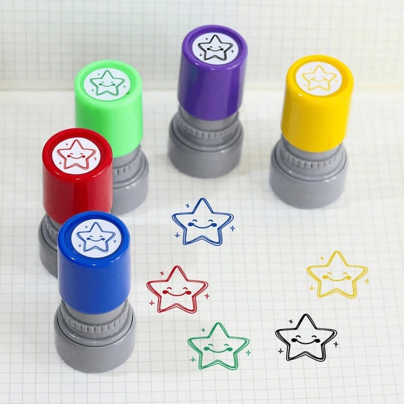 Shein Back to School Essentials - 5 Colorful Star-Shaped Teacher Stamps - Image 1