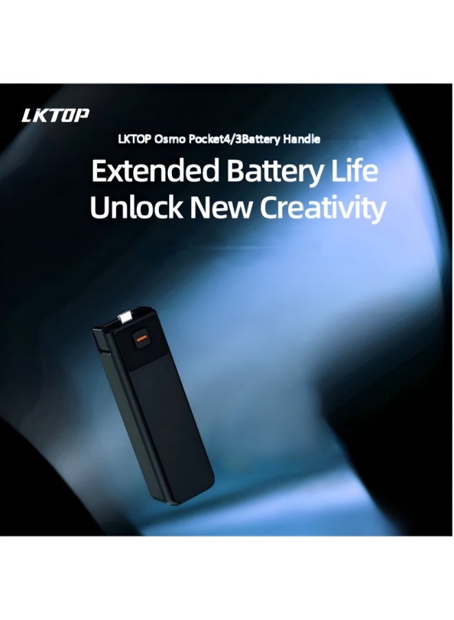 LKTOP Pocket 4 Pocket 3 Battery Handle with a tripod , 22.5W Fast Charging, Built-in 5000mAh Battery, Reserved 1/4” Thread - Image 2