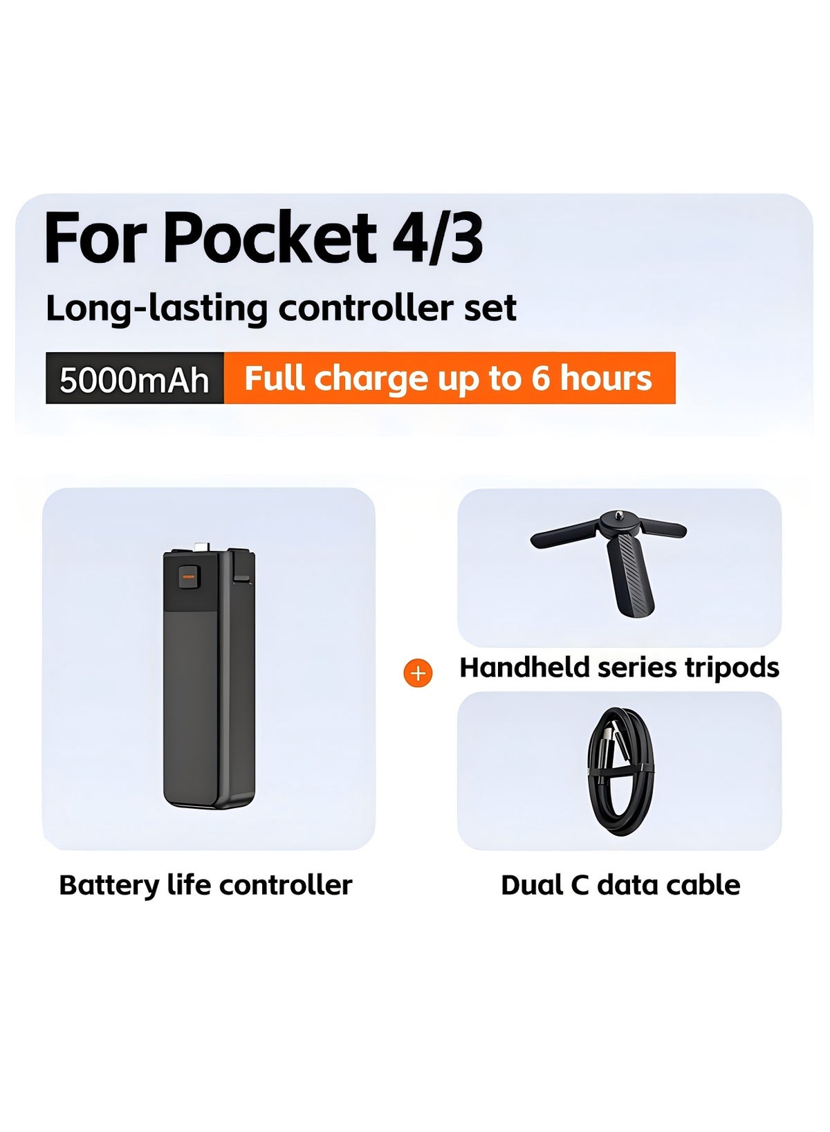 LK توب LKTOP Pocket 4 Pocket 3 Battery Handle With Tripod 22.5W