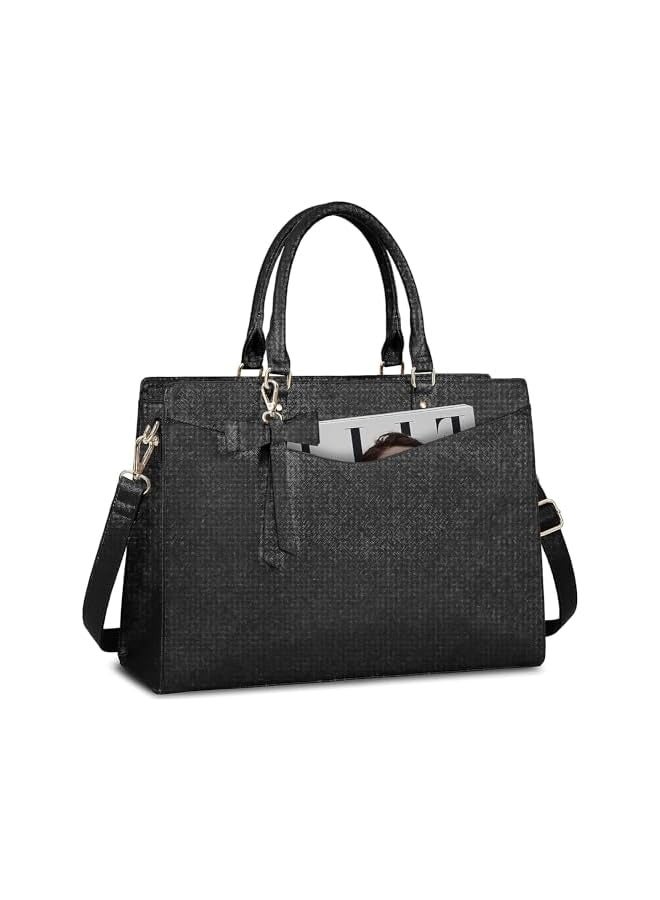 PROMASS Laptop Bag for Women 15.6 Inch Leather Tote Bag Business Office Work Bag Waterproof Briefcase Computer Tote Large Lightweight Handbag Shoulder  - Image 1