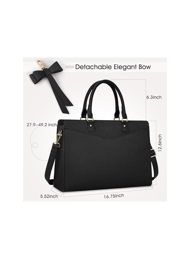 PROMASS Laptop Bag for Women 15.6 Inch Leather Tote Bag Business Office Work Bag Waterproof Briefcase Computer Tote Large Lightweight Handbag Shoulder  - Image 2