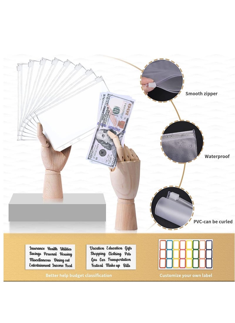 Womdee Budget Binder, Cash Envelopes for Budgeting, Money Organizer for Cash, 12Pcs Budget Binder with Cash Envelopes, Marble 6-Ring Money Saving Binder (Marble-Grey)  - Image 3