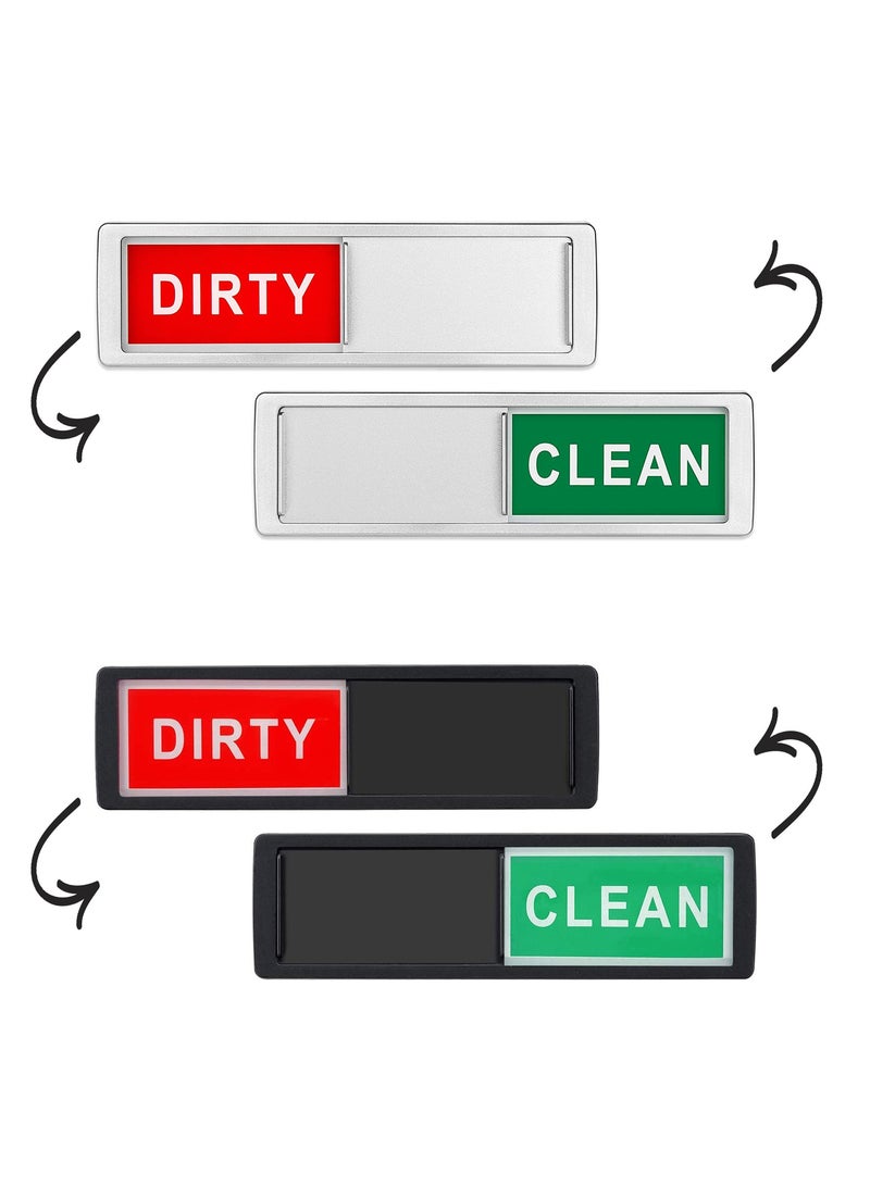 2 Pcs Dishwasher Magnet, Clean Dirty Sign Indicator for Dishwasher Non-Scratch Easy to Read and Strong Slide for Changing Signs Sleek and Convenient Design, Heavy Duty Magnet for Kitchen Organization  - Image 1