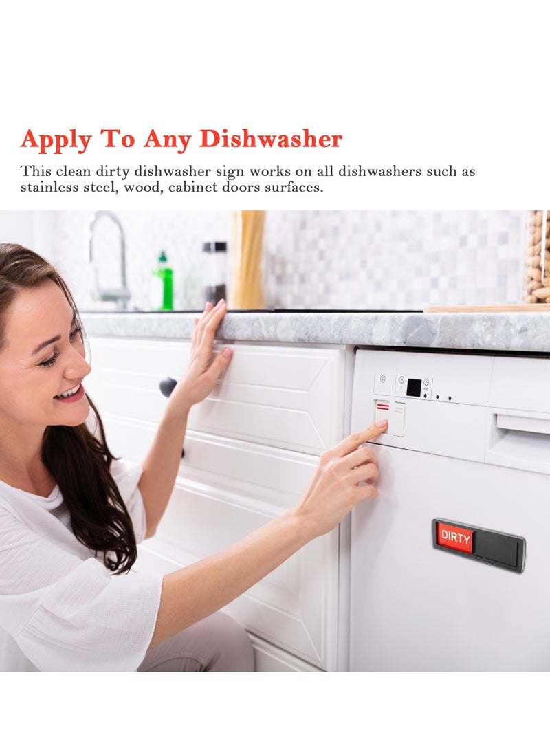 2 Pcs Dishwasher Magnet, Clean Dirty Sign Indicator for Dishwasher Non-Scratch Easy to Read and Strong Slide for Changing Signs Sleek and Convenient Design, Heavy Duty Magnet for Kitchen Organization  - Image 2