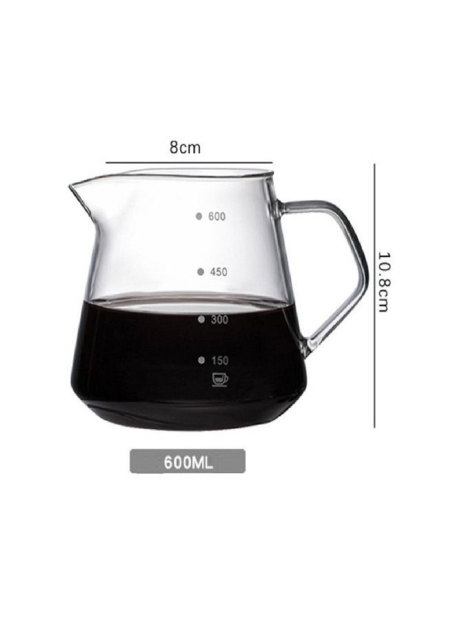 V60 600ml Glass Coffee Pot with Tick Marks For Drip Coffee Maker Coffee Dripper