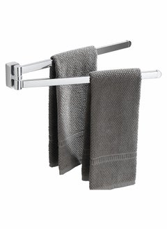 Excefore Swivel Towel Rack, Bathroom Wall Mounted Swivel Towel Bars Holder with 2 Swivel Bars, 180° Rotation Towel Organizer for Bathroom Kitchen, Stainless Steel Towel Bar(Chrome)  - Image 1