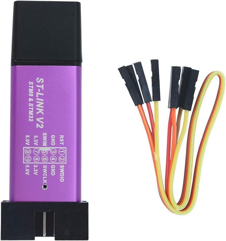 Aideepen ST-Link V2 STM32 Emulator, Aideepen ST Link V2 Stm32 Programmer Unit mini STM8 STM32 Emulator Downloader M89 New (Random Color) - Image 1