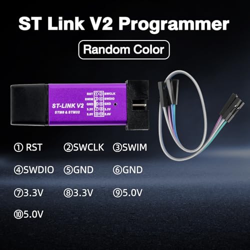 Aideepen ST-Link V2 STM32 Emulator, Aideepen ST Link V2 Stm32 Programmer Unit mini STM8 STM32 Emulator Downloader M89 New (Random Color) - Image 4