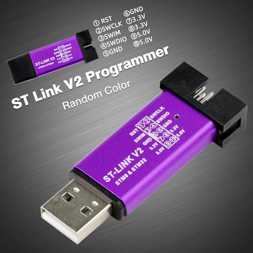 Aideepen ST-Link V2 STM32 Emulator, Aideepen ST Link V2 Stm32 Programmer Unit mini STM8 STM32 Emulator Downloader M89 New (Random Color) - Image 2