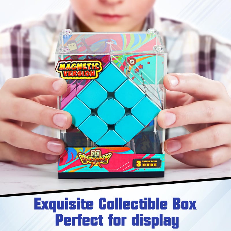 D-FantiX Mirror Reflective Magnetic Speed Cube 3x3x3, Cyclone Boys Original Stickerless Magic Cube, Unique Shiny Metallic Color Speedcube with Display Stand, Birthday Gift Ideas for Boys Girls Adults - Image 2