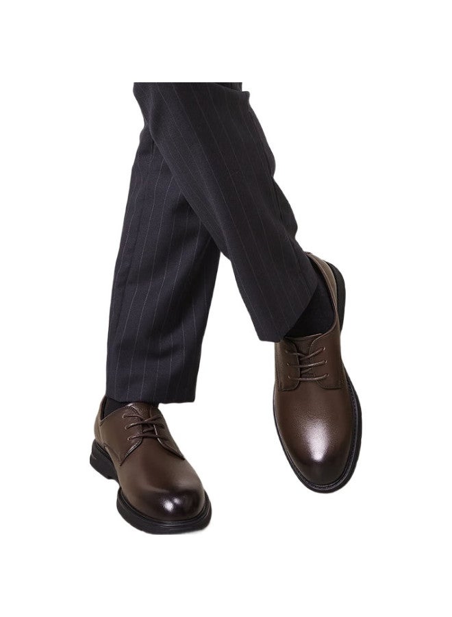 YEARCON Leather Shoes For Men New Lace-Up Business Formal Dress Shoes, Men'S Party Wedding Shoes, 54279W, Brown, Size 40 - Image 1
