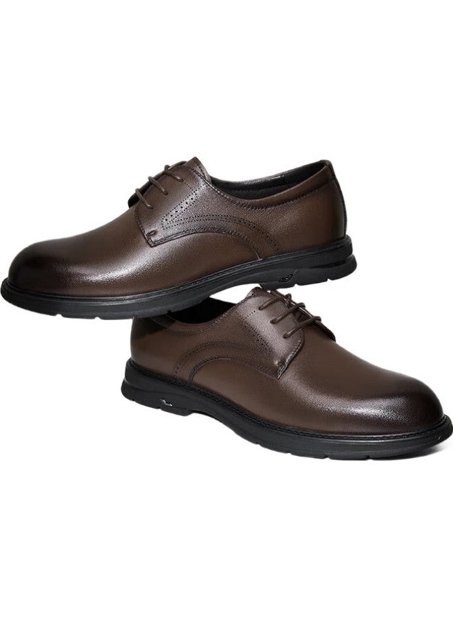 YEARCON Leather Shoes For Men New Lace-Up Business Formal Dress Shoes, Men'S Party Wedding Shoes, 54279W, Brown, Size 40 - Image 3