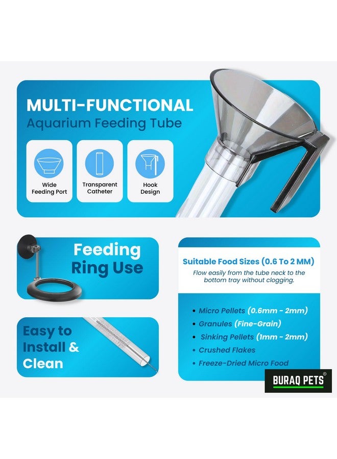 BURAQ Fish Tank Multi-Functional Fish Feeder Tube Set with Funnel & Fish Feeding Ring, Aquarium Fish Feeder - Image 2